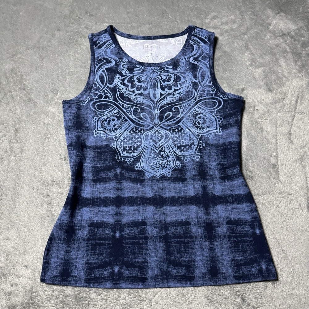 VTG Y2K Athleta Geometric AOP Tanktop Size S Grunge Rave Gothic